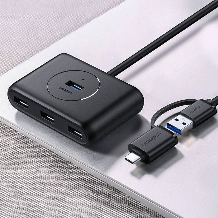 Hub-Ugreen-CR113-USB 3.0-with USB C Port-1m-Black-40850