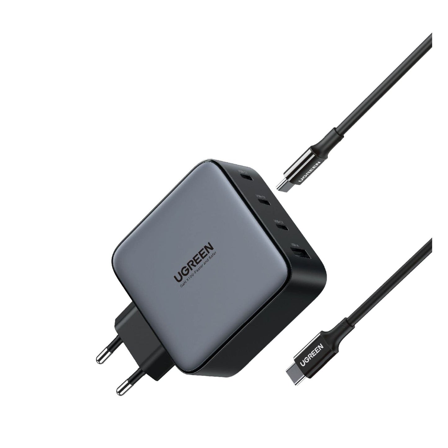 Charger-Ugreen-USB A 3xUSB C-100W GaN Wall-USB C Cable-Black-90575