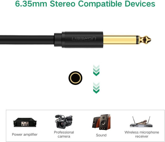 Ugreen-6.5mm to Cannon female AV-Cable 5m-Black 20721