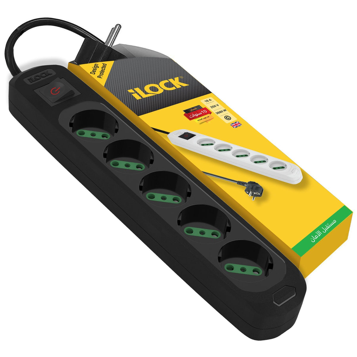 Power Strip iLock 5 outlet Univ 3m 5026