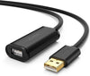 Ugreen-USB 2.0 Active Ext Cable W/Chip 20m-Black-10324