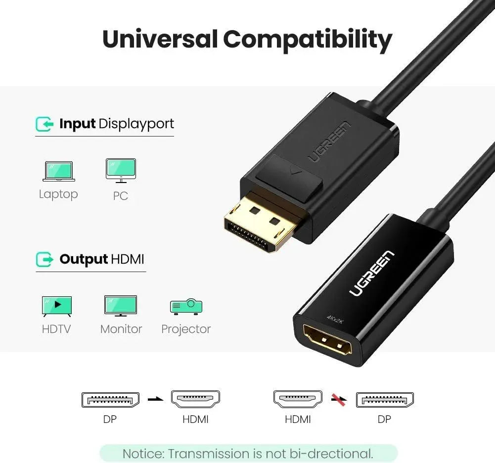 Ugreen-Display Port to HDMI Female-4K*2K-40363
