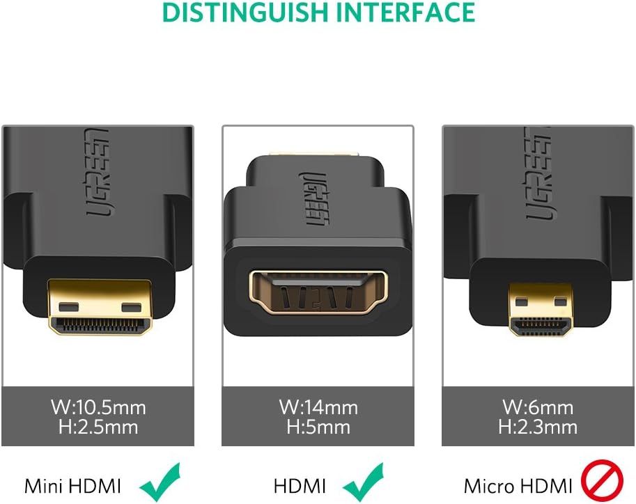 Converter Ugreen Mini HDMI Male to HDMI Female Adapter Black 20101