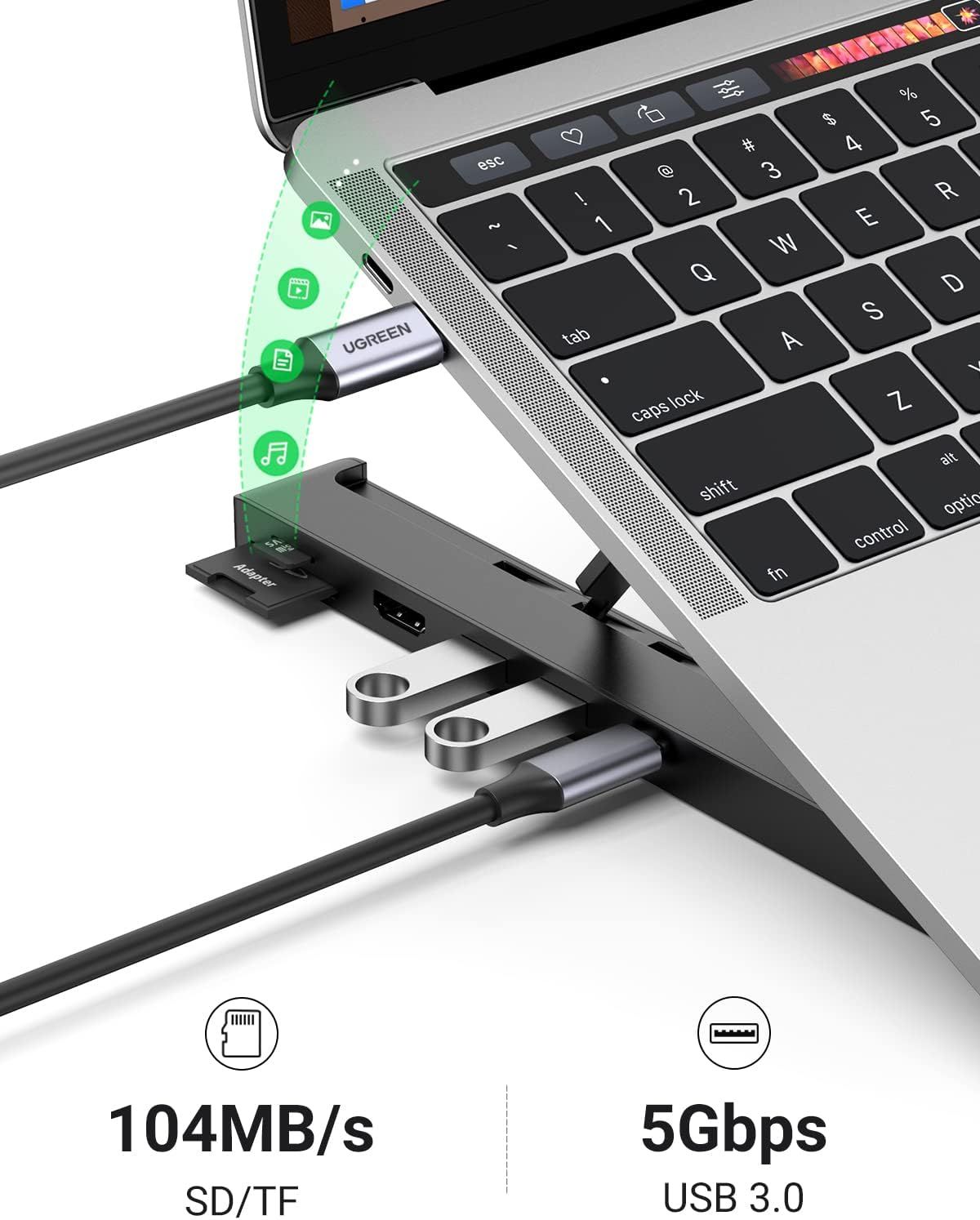 Dock Station Ugreen CM359 USB C to 2xUSB3+HDMI+SD+TF C Reader 80551