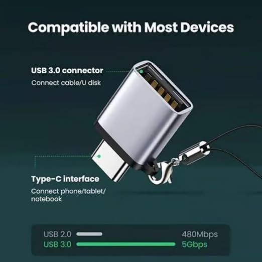 UGREEN 50283 USB C Male to USB 3.0 Female with Lanyard