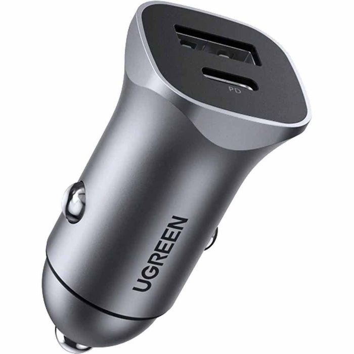 Ugreen MOB Metal PD3.0 + QC3.0 Dual USB Car Charger -Space Grey (30780)