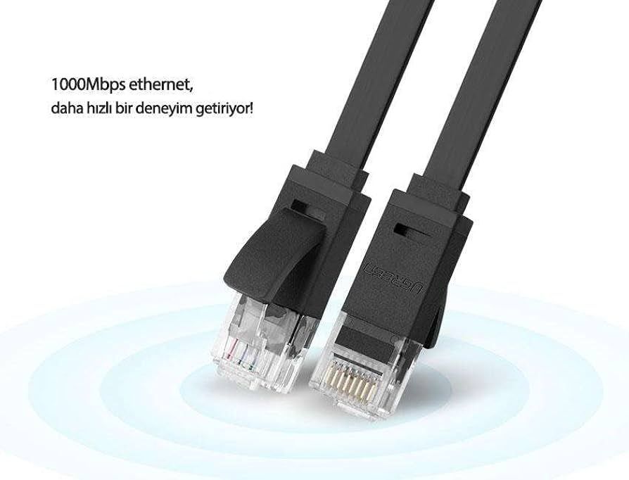 Cable Ugreen Cat 6 U/UTP LAN Flat Cable 5m Black 50176