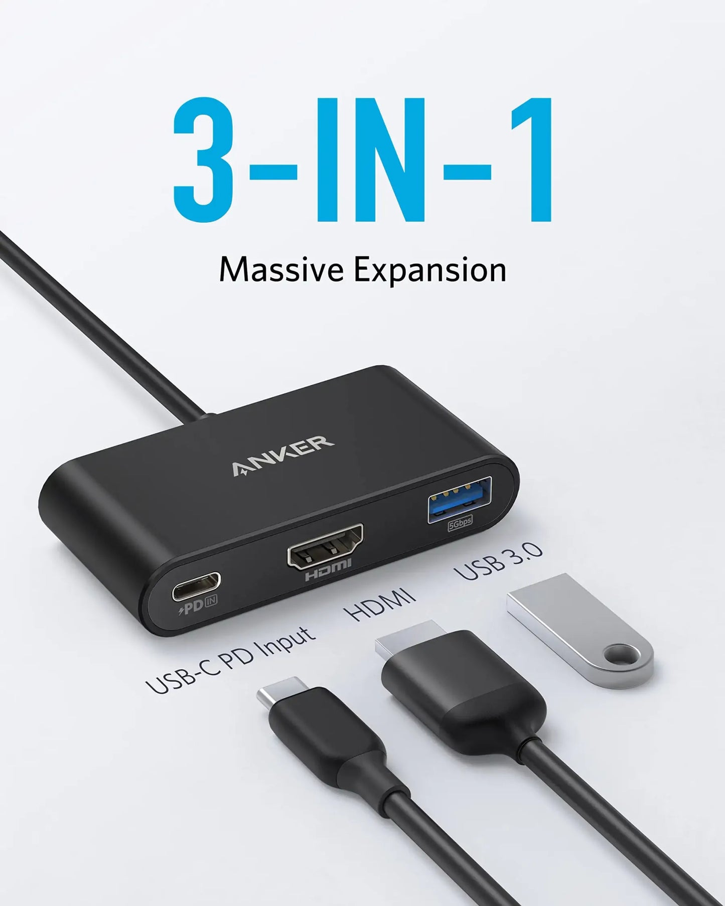 Anker-3 IN 1-USB C-PD-HUB-Gray-A8339HA1