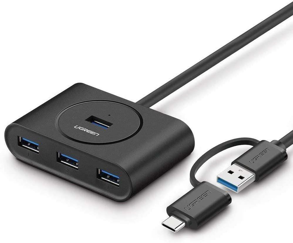 Hub-Ugreen-CR113-USB 3.0-with USB C Port-1m-Black-40850