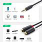 Ugreen-AV109-3.5mm Male to 2RCA Female-Cable 25cm-Gray-10547