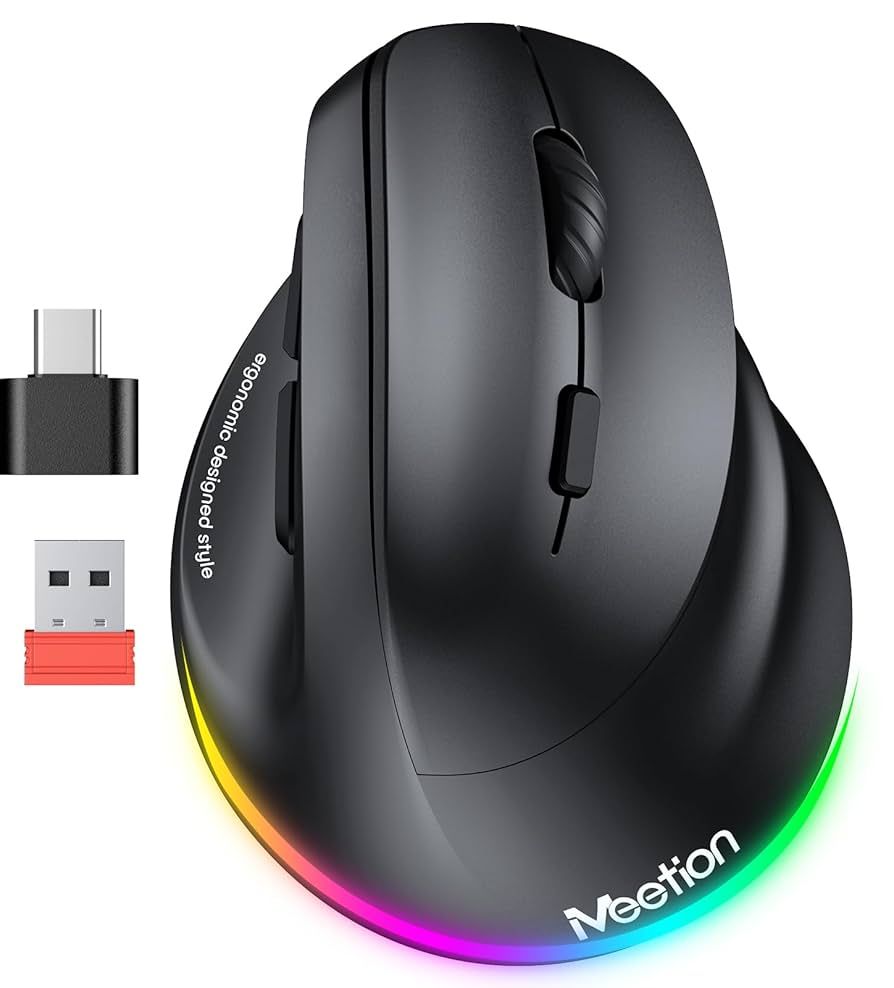 Meetion-Mouse-BTM010R-Ergonomic-WL-Rechargable-Black