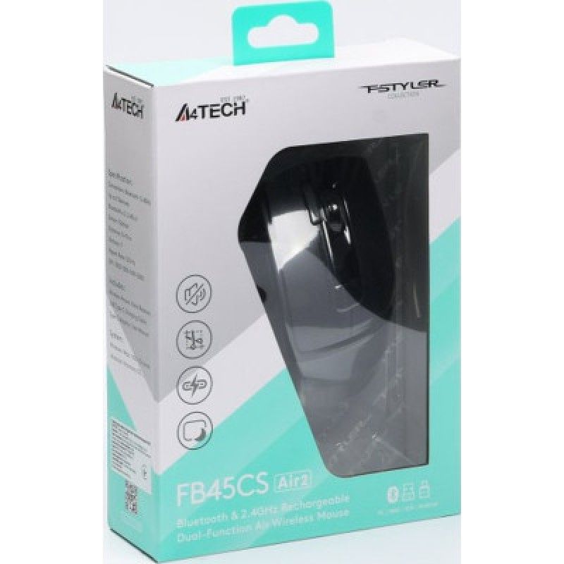 A4Tech Mouse Fstyler FB45CS Air2 Dual Mode WL BT Grey