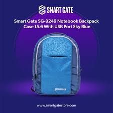 BAG Smart Gate Notebook Backpack SG 9249 With USB Port 15.6 Sky Blue