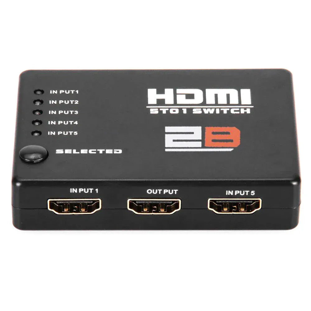 2B 5 in 1 HDMI Switch - With Remote Control - Black - CV868