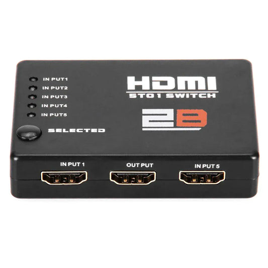 2B 5 in 1 HDMI Switch - With Remote Control - Black - CV868