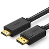 Ugreen DP Male to HDMI Male-4K@30Hz 2m  (Black) - 10202