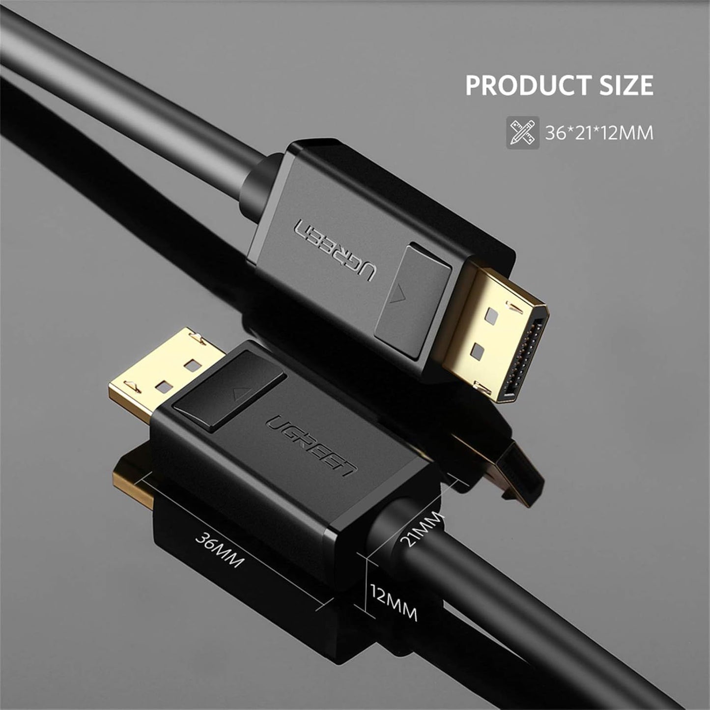 Ugreen-DP Male to Male-4K@60Hz-2K@144Hz 3m  (Black)-10212