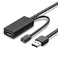 Ugreen-2 in 1 USB 3.0-A Male to Female+Micro USB Ext-5m-Black-20826