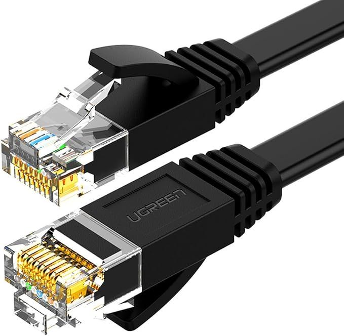 Ugreen Cat 6 U/UTP Lan Flat Cable 8m -Black-50177