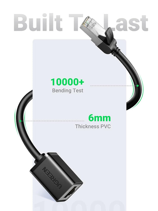 Ugreen Cat6 F/UTP RJ45 Ext Male/F Patch Cords 2m Black 11281