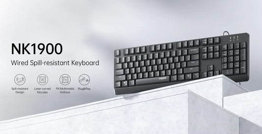 Keyboard Rapoo Wired Usb Black NK1900