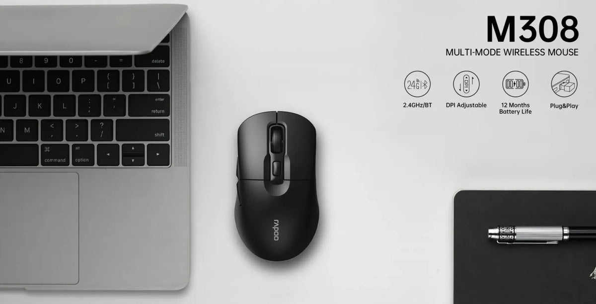 Mouse Rapoo WL Multi Mode Grey M308