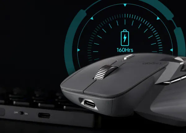 Rapoo-WL-Mouse-Multi-Mode-Grey White-MT760L