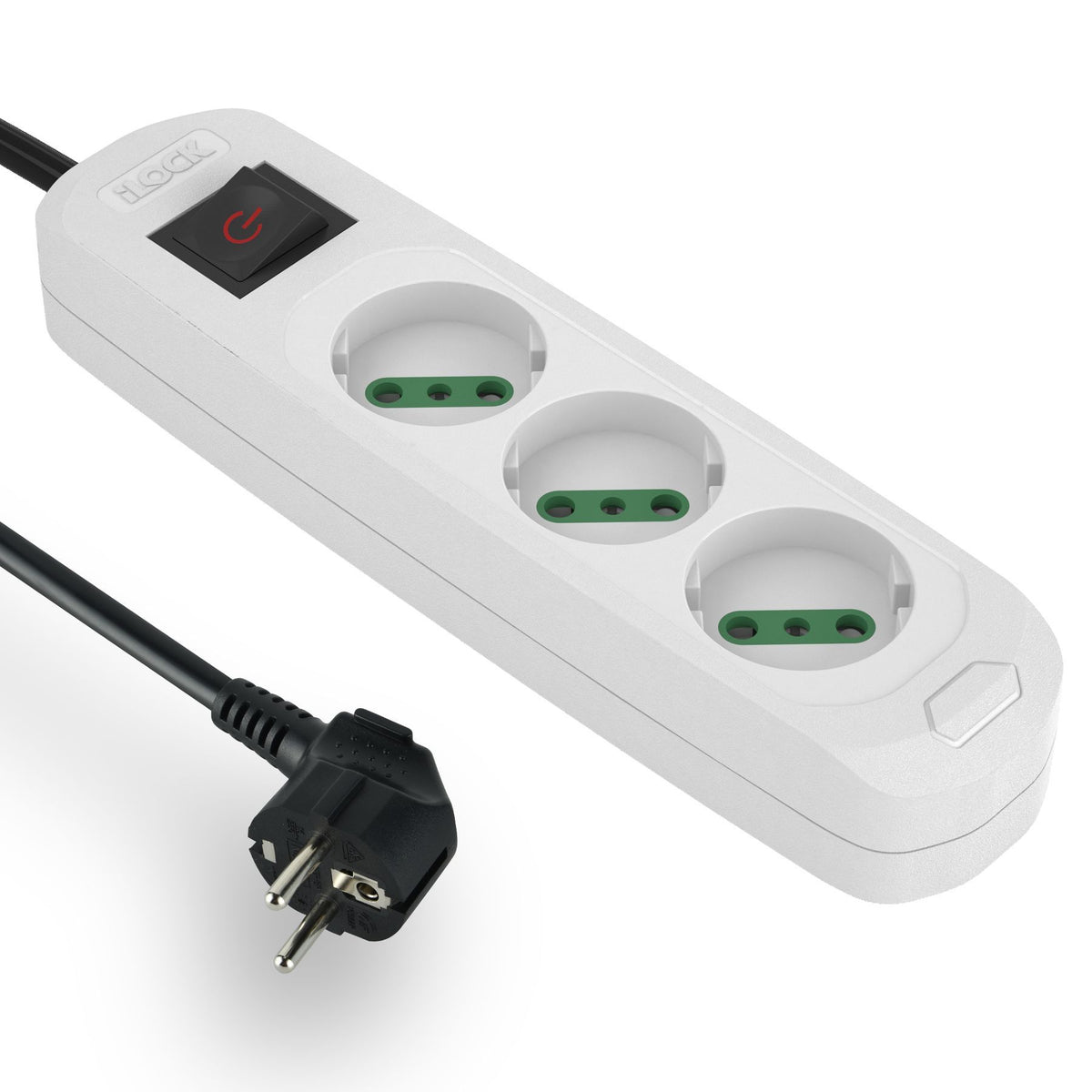 ILOCK power strip, 3 outlets without earthing (Basic) 1.5 m