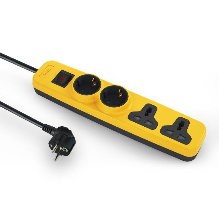 ILOCK Power Strip 4 Outlets (2 Schuko Sockets + 2 Universal Sockets) Cable 2m