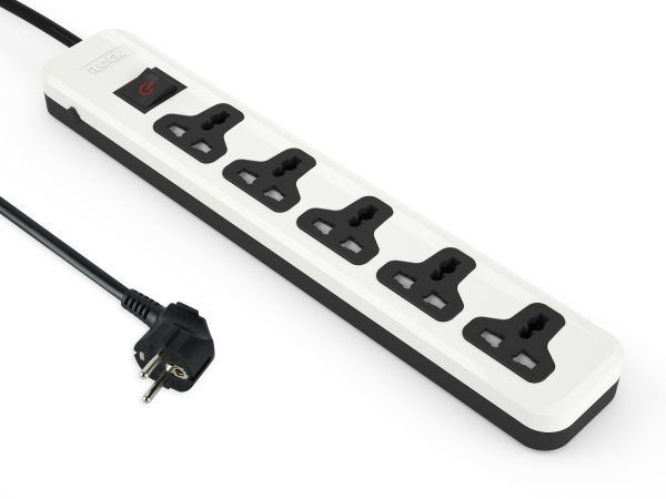 ILOCK Power Strip 5 Universal Outlets Without Earthing Cable 2m