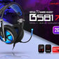 ABKONCORE B581 USB Gaming Headset with 7.1 Surround Sound - Noise-Cancelling Mic, On-Ear Controls, LED Light