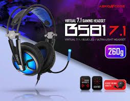 ABKONCORE B581 USB Gaming Headset with 7.1 Surround Sound - Noise-Cancelling Mic, On-Ear Controls, LED Light
