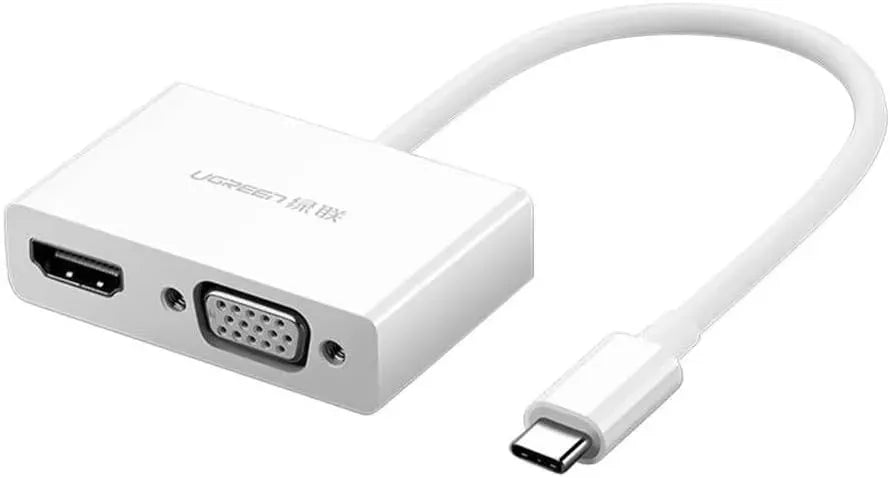 UGreen-MM123-USB Type C to HDMI+VGA Converter-White-30843