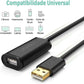 Ugreen-USB 2.0 Active Ext Cable W/Chip 20m-Black-10324