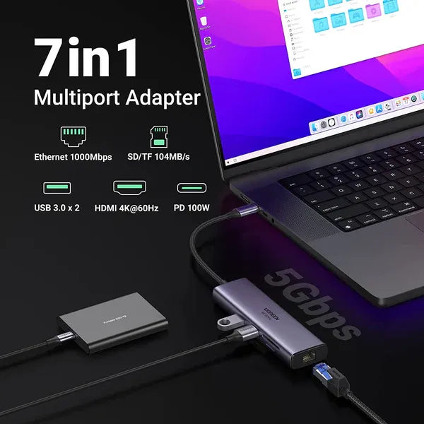 UGREEN 7-in-1 4K HDMI USB C Hub - 45521