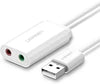 UGREEN USB 2.0 External Sound Adapter (White) - 30143