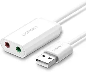 UGREEN USB 2.0 External Sound Adapter (White) - 30143