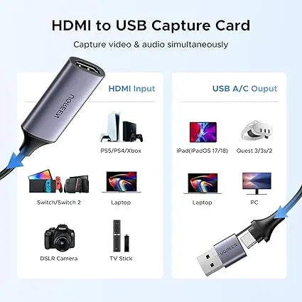 UGREEN HD USB 2.0 Video Capture Card  -  40189