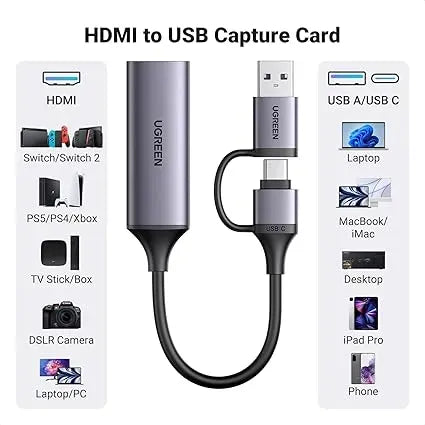 UGREEN HD USB 2.0 Video Capture Card -  25854