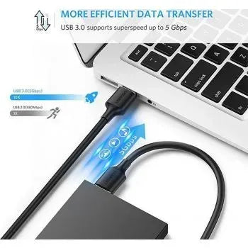 UGREEN USB-A 3.0 Male to Male Cable Speed up to 5Gbps 1m (Black) -  10370