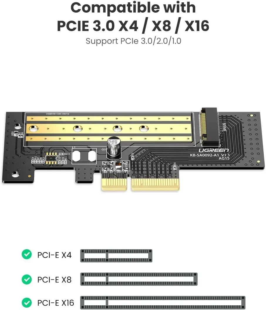 UGREEN M.2 NVMe to PCIe 3.0 x4 Adapter Card (70503)