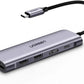 UGREEN USB-C to 2 Ports USB3.0-A Hub + HDMI + TF/SD with PD Power Supply (Space Gray) CM195 (70411)