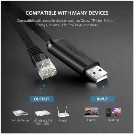 UGREEN USB to RJ45 Console Cable 3m -  60813