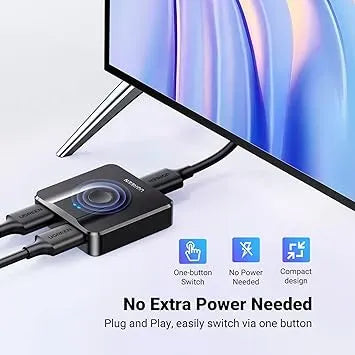 UGREEN (2 In 1 Out) Or (1 in 2 Out) HDMI Switcher 4K@60Hz - 50966