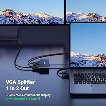 UGREEN VGA Splitter 1 In 2 Out Full HD 1080p Video Duplicator 1 VGA Input 2 VGA Outputs -  20918
