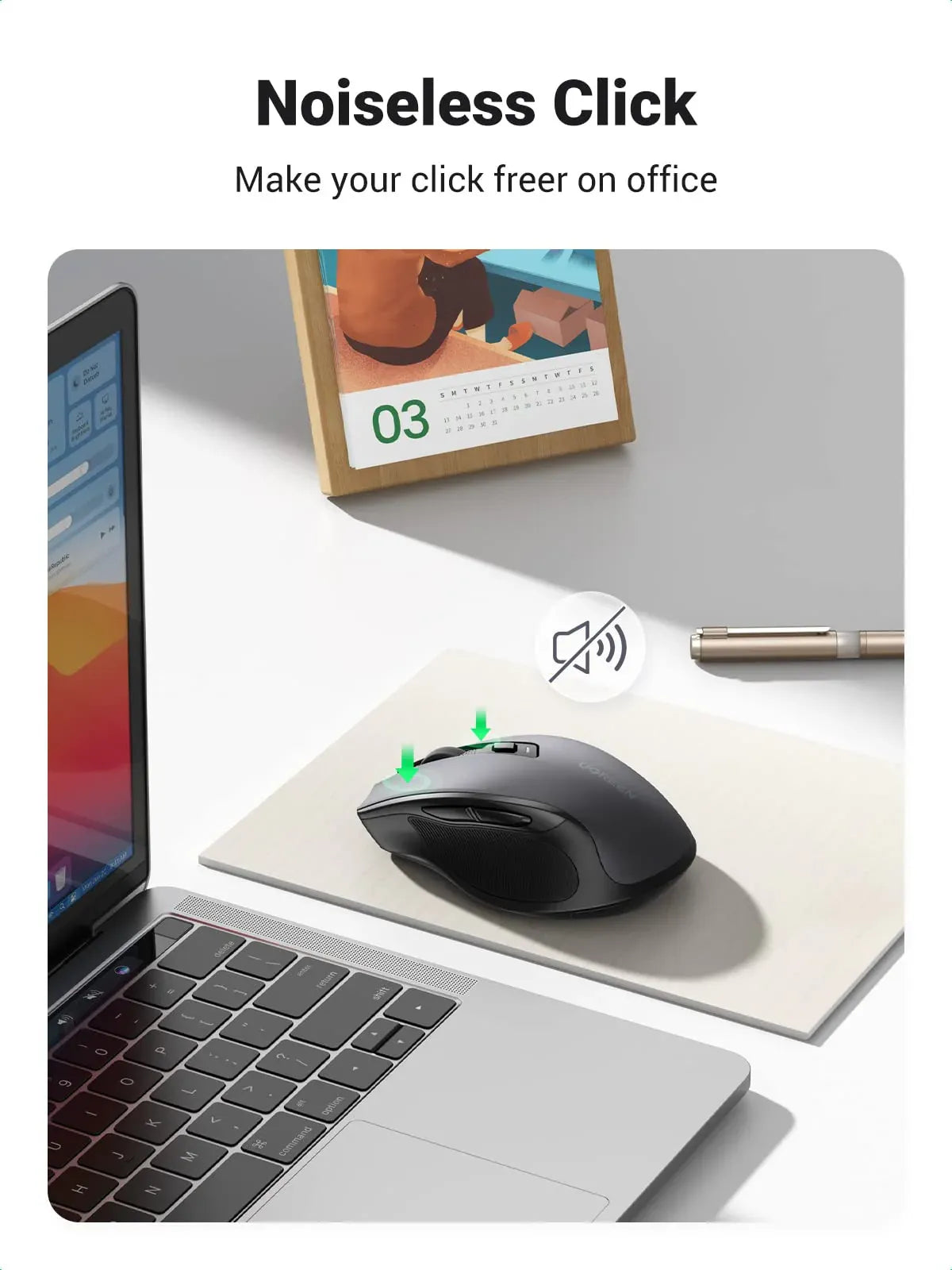 UGREEN Silent Mouse Bluetooth5.0 & Wireless 2.4G Dual Mode ,DPI 4000 - 25163
