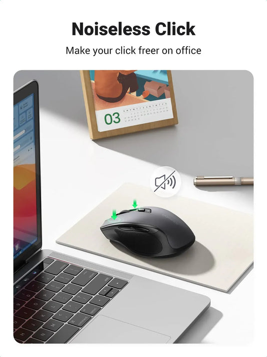 UGREEN Silent Mouse Bluetooth5.0 & Wireless 2.4G Dual Mode ,DPI 4000 - 25163