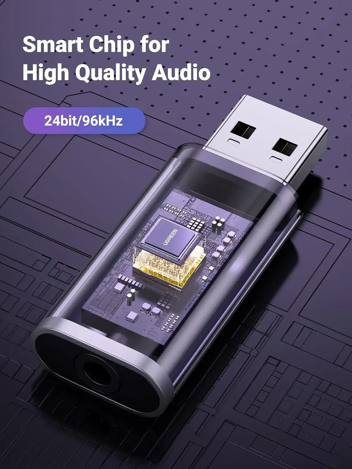 Ugreen-CM383-USB 2.0 to 3.5mm-Audio Adapter-80864