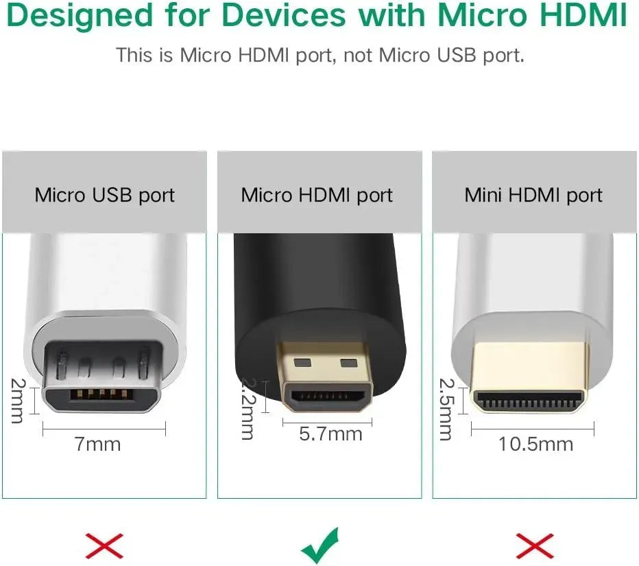 Ugreen-Micro HDMI Male to HDMI Female Adapter-Black-20106