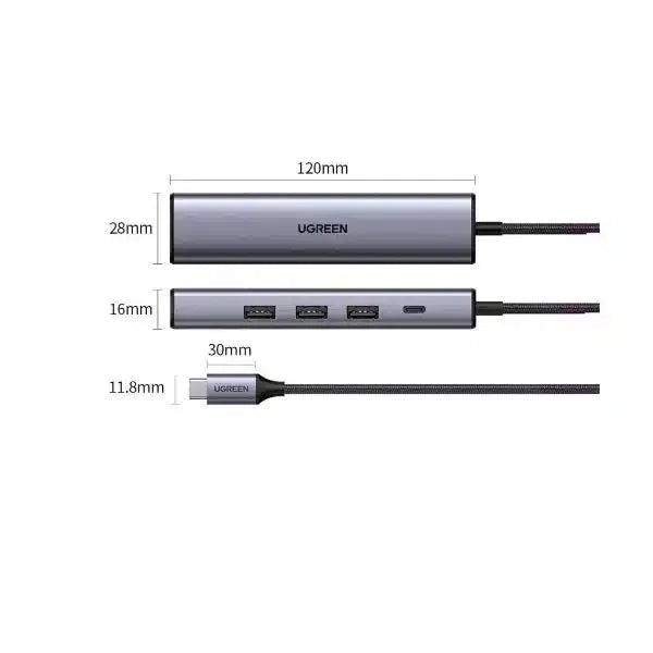 Ugreen CM475 USB C Multifunction Gigabit Adapter with PD 4 in 1 20932